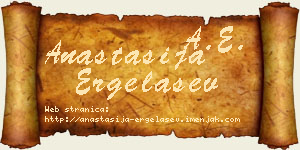 Anastasija Ergelašev vizit kartica